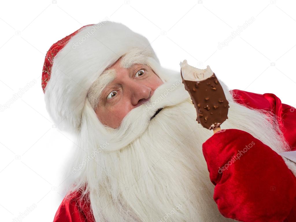 Santa Claus is eating