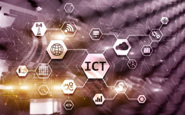 Bilgi ve İletişim Teknolojisi Projesi 2020. Süper bilgisayar Bulanık Arkaplan.