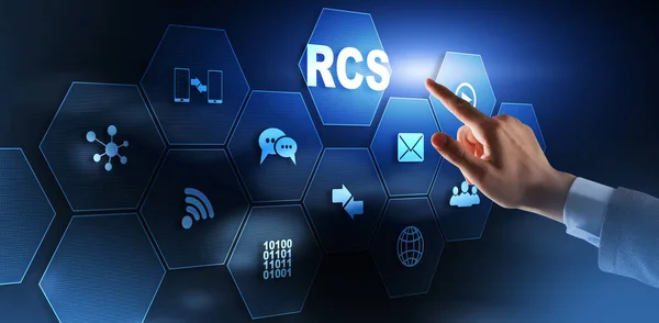 풍부 한 통신 서비스. 통신 프로토콜. RCS 입니다. 기술 개념. — 스톡 사진
