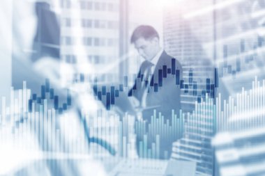 Tüccarlar borsada çalışır. Finansal veya Ekonomik konsept.