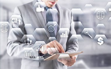 Çift pozlama arkaplanı hakkında Veri Yönetimi Sistemi ve İş Analitiği kavramı.