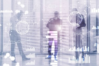 İş dünyası modern teknoloji. Sanal ekranda BI İş Zekası kavramı.