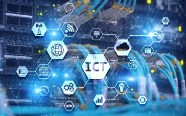 Bilgi ve İletişim Teknolojisi Projesi 2020. Süper bilgisayar Bulanık Arkaplan.