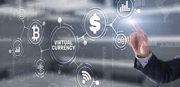 Virtuele valutawissel Investeringsconcept. Achtergrond financiële technologie. — Stockfoto