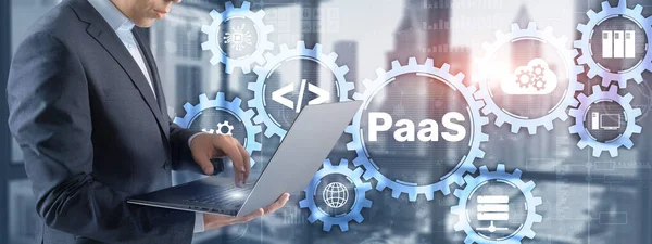 Platforma jako služba PaaS - koncept služeb cloud computing. — Stock fotografie