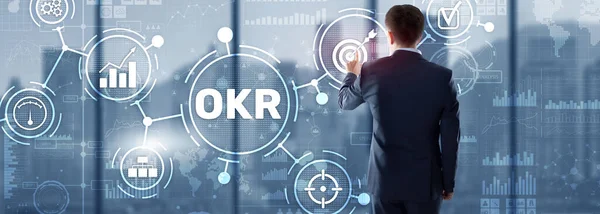 Doelstellingen en belangrijkste resultaten OKR. Methoden voor projectbeheer. — Stockfoto