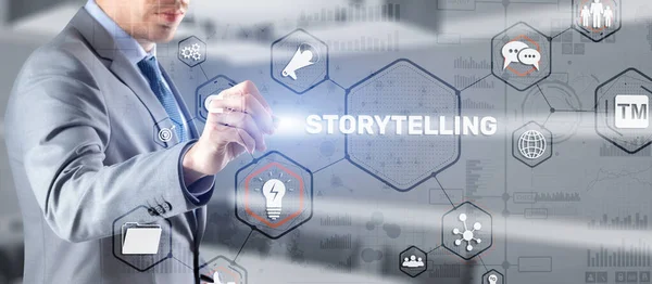 Storytelling attività sociale e culturale di condivisione di storie. — Foto Stock