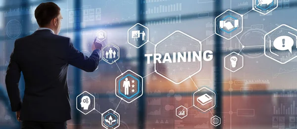 Training Webinar E-learning. Financiële technologie en communicatieconcept. — Stockfoto