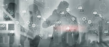 Şirket ve girişim kavramı. İş Simgeleri.