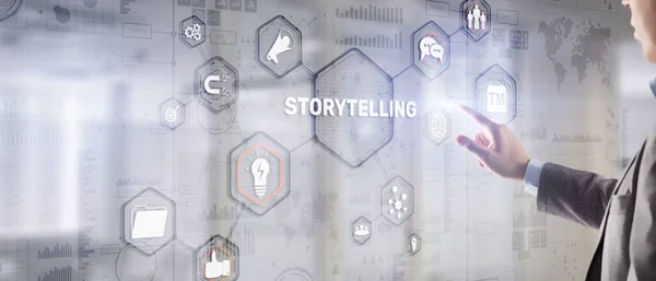 Storytelling attività sociale e culturale di condivisione di storie. — Foto Stock