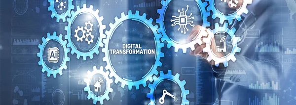 Digitální transformace narušuje koncepci inovační technologie digitalizace. — Stock fotografie