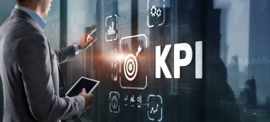 KPI Anahtar Performans Göstergesi Sanal Ekran Üzerine İnternet Teknolojisi Konsepti.