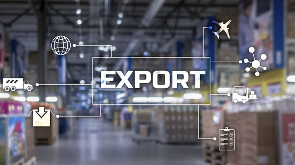 Logística Importación Exportación antecedentes 2021. —  Fotos de Stock