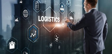 Lojistik ağ dağılımı ve ulaşım konsepti. Mal teslimatı