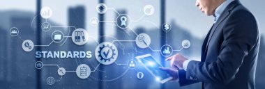 Standart Kalite Kontrol Garantisi İnternet İş Teknolojisi Konsepti Karışık Medya