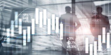 Borsa ticaret grafiği ve şamdan grafiği. Ticari şirket geçmişi.