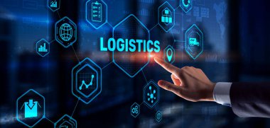 Lojistik ağ dağılımı ve ulaşım konsepti. Mal teslimatı