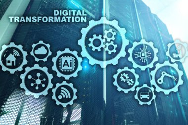 Teknoloji iş süreçlerinin dijitalleştirilmesinin dijital dönüşümü. Veritabanı arkaplanı.