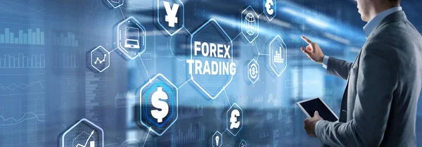 Iscrizione Forex Trading su schermo virtuale. Business Concetto di borsa — Foto Stock