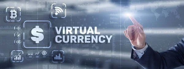 Koncepcja wymiany walut wirtualnych. Kontekst technologii finansowych — Zdjęcie stockowe