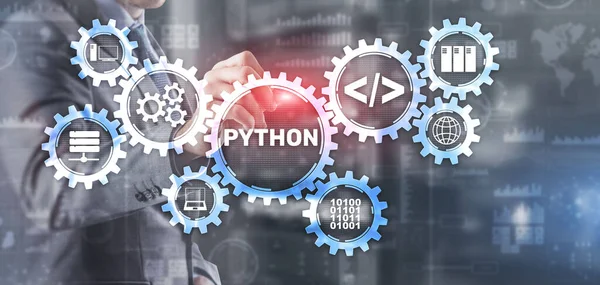 Python-Programmiersprache auf hohem Niveau. Kommunikationstechnologisches Konzept — Stockfoto