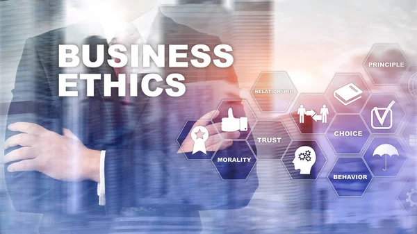 Business Ethnics Philosophy Responsibility Honesty Concept Pozadí Smíšených Médií — Stock fotografie