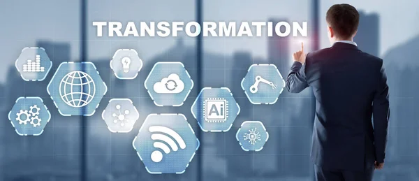Digitale transformatie Digitalisering van bedrijfsprocessen en moderne technologie — Stockfoto