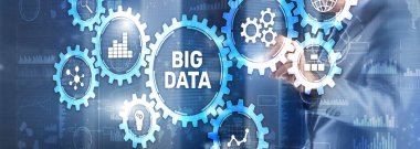 Büyük veri analizi iş teknolojisi konsepti. Karışık ortam