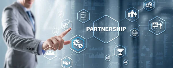 Partnerschaft von Unternehmen. Zusammenarbeit. Business Technology Internet-Konzept — Stockfoto