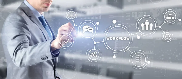 Workflow Repeatability Systematization Buisness Process. Tecnologia aziendale Internet — Foto Stock