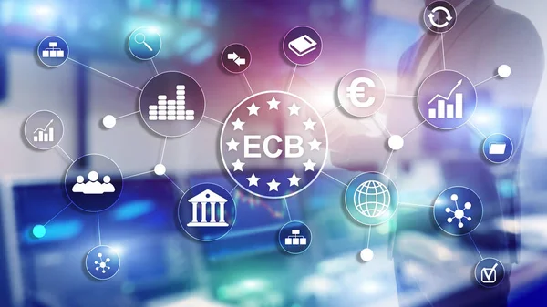 Ecb Europese Centrale Bank Bedrijfsfinancieringsconcept — Stockfoto