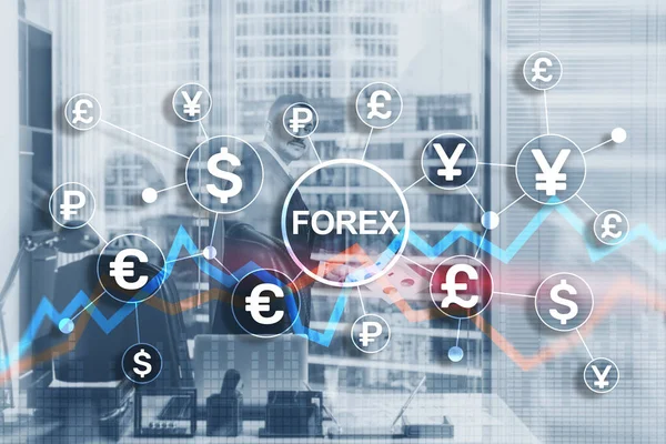 Blue Financial Forex Background. Handel mit Aktienanleihen — Stockfoto