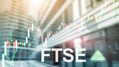 FTSE 100 Financial Times Borsa Endeksi Birleşik Krallık İngiltere Yatırım Ticareti konsepti grafikler ve grafiklerle.
