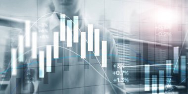 Borsa ticaret grafiği ve şamdan grafiği. Ticari şirket geçmişi.