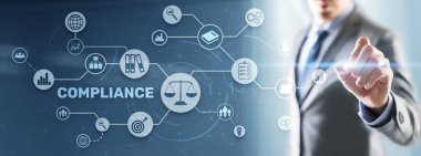 Uyum Yönetmeliği İş Teknolojisi Konsepti. Risk denetimi ve yönetim sistemi