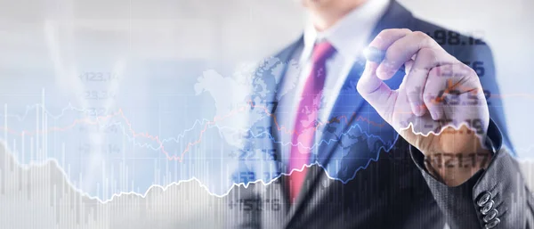 Financial growth graph. Concept of investing and analyzing a business