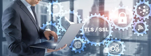 Sicherheit der Transportschicht. Sichere Sockelschicht. TLS SSL — Stockfoto