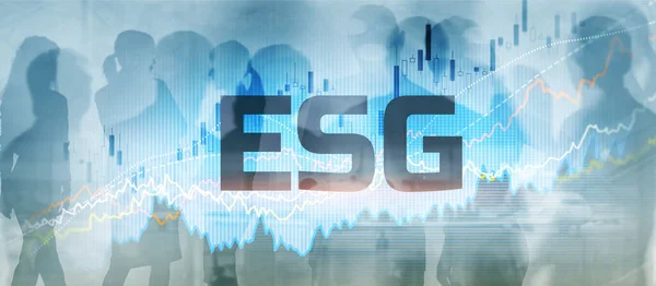 ESG Environment Social Governance Investment Mixed Media Geschäftskonzept auf abstraktem Hintergrund — Stockfoto