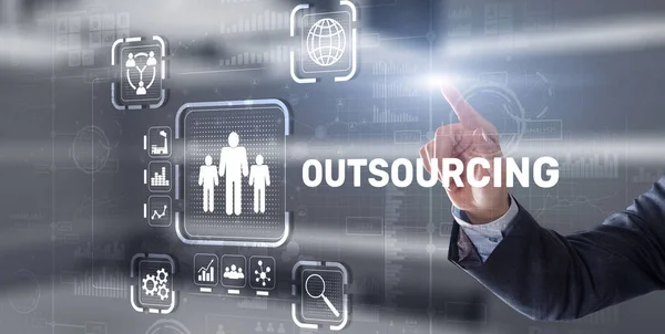 Outsourcing Business Human Resources Internet Finance Technology Concept — Zdjęcie stockowe