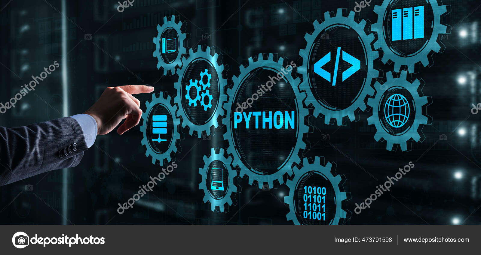 Python Programming Language. Programing workflow abstract algorithm ...