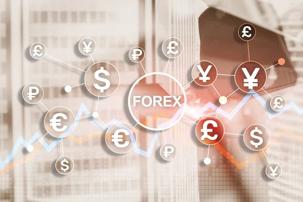Blue Financial Forex Background. Obchodování s akciovými dluhopisy — Stock fotografie