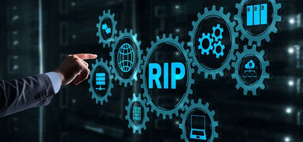 RIP Routing Information Protocol. Technologienetze kokettieren mit 2021 — Stockfoto