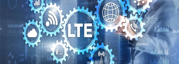 LTE Mobile and telecommunication technology concept on virtual screen — Stock Photo, Image