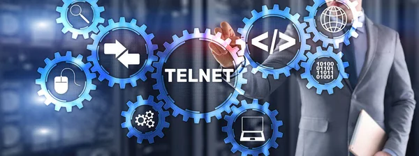 Telnet Virtual terminal client. Internet und Netzwerkkonzept — Stockfoto