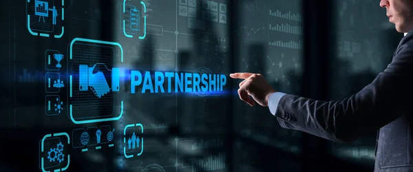 Şirketlerin ortaklığı. İşbirliği. Business Technology İnternet kavramı — Stok fotoğraf