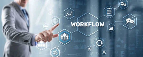 Workflow Repeatability Systematization Buisness Process. Business Technology Internet — Stock Photo, Image