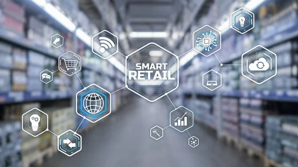 Smart retail 2021 y concepto omni channel. Concepto de compras 2021 — Foto de Stock