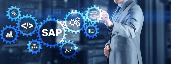 SAP System Software Automation концепт на віртуальному екрані — стокове фото