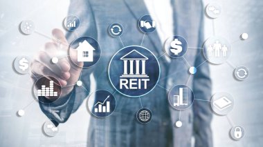 Real estate investment trust REIT. Finacial concept 2020. clipart
