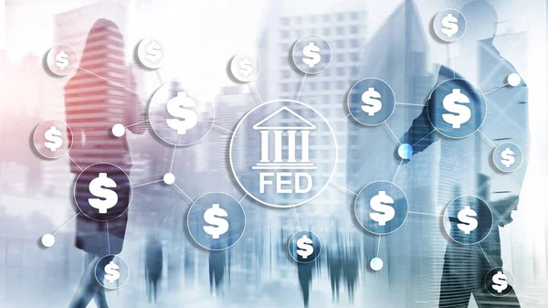 Fed Sistema Reserva Federal Sistema Financiero Bancario Concepto Negocio — Foto de Stock